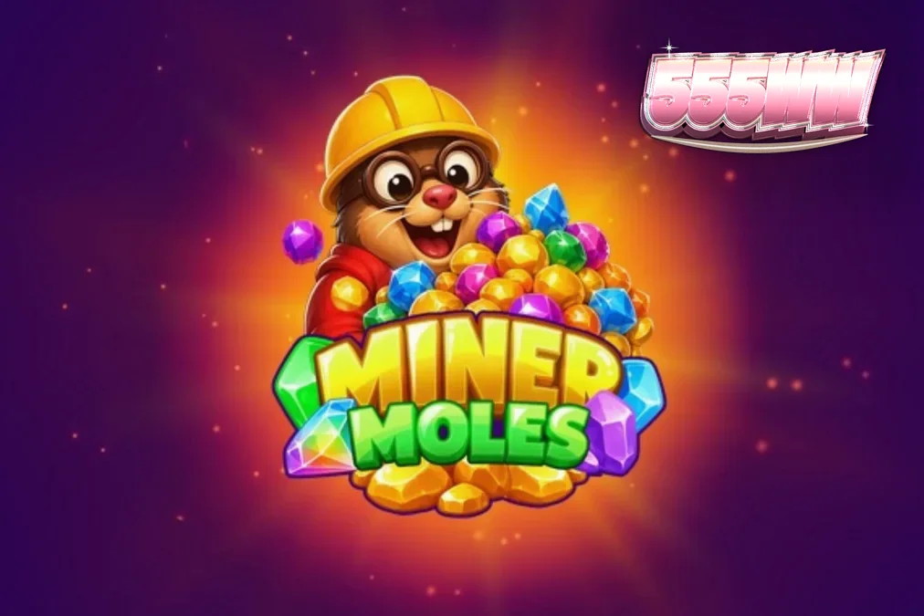 Miner Moles স্লট গেমের একটি রঙিন ভূগর্ভস্থ মাইনিং দৃশ্য